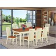 Pemberly Row Traditional 9-piece Wood Kitchen Set in Buttermilk/Cherry