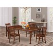 Pemberly Row Traditional 5-piece Wood Dining Room Table Set in Mahogany