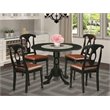 Pemberly Row 5-piece Traditional Wood Dinette Table Set in Black
