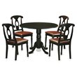 Pemberly Row 5-piece Traditional Wood Dinette Table Set in Black