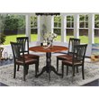 Pemberly Row Traditional 5-piece Wood Kitchen Set in Black/Cherry