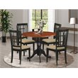 Pemberly Row 5-piece Table and Dining Chair Set in Black/Cherry