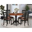Pemberly Row 5-piece Kitchen Table and Chair Set in Black/Cherry