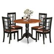Pemberly Row 5-piece Kitchen Table and Chair Set in Black/Cherry