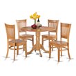 Pemberly Row Traditional 5-piece Traditional Wood Dining Set in Oak
