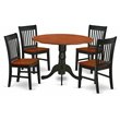 Pemberly Row 5-piece Dining Set with Round Table in Black/Cherry