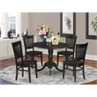 Pemberly Row 5-piece Wood Dining Set with Slat Back Chairs in Black