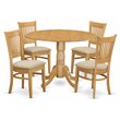 Pemberly Row Traditional 5-piece Wood Table and Dining Chairs in Oak