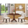 Pemberly Row Traditional 3-piece Wood Dining Table Set in Mahogany