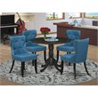 Pemberly Row Traditional 5-piece Wood Dining Room Table Set in Black