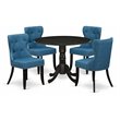 Pemberly Row Traditional 5-piece Wood Dining Room Table Set in Black