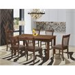 Pemberly Row 7-piece Wood Dining Set with Linen Seat in Mahogany