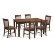 Pemberly Row 7-piece Wood Dining Set with Linen Seat in Mahogany