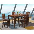 Pemberly Row 5-piece Wood Dining Set with Bar Stool in Mahogany