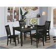 Pemberly Row 5-piece Traditional Wood Dining Set in Black Finish