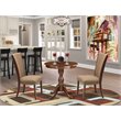 Pemberly Row 3-piece Wood Kitchen Table and Chair Set in Mahogany