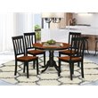 Pemberly Row 5-piece Dining Set with Round Table in Black/Cherry