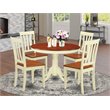 Pemberly Row Traditional 5-piece Wood Dining Set in Buttermilk/Cherry