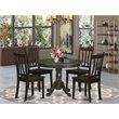 Pemberly Row Traditional 5-piece Wood Kitchen Table Set in Cappuccino