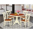 Pemberly Row 5-piece Wood Dining Set with X-Back Chairs in Cherry