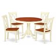 Pemberly Row 5-piece Wood Dining Set with X-Back Chairs in Cherry