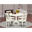 Pemberly Row 5-piece Wood Dining Set with X-Back Chairs in White