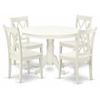 Pemberly Row 5-piece Wood Dining Set with X-Back Chairs in White