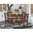 Pemberly Row 5-piece Dining Set with X-Back Chairs in Mahogany