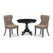 Pemberly Row Traditional 3-piece Wood Dining Set in Black/Coffee