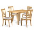Pemberly Row 5-piece Traditional Wood Dining Table Set in Oak