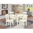 Pemberly Row 5-piece Wood Table and Dining Chairs in Linen White