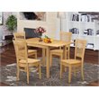 Pemberly Row 5-piece Traditional Wood Dining Room Table Set in Oak
