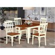 Pemberly Row Traditional 5-piece Wood Dining Set in Buttermilk/Cherry