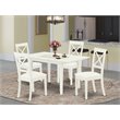 Pemberly Row Traditional 5-piece Wood Dining Table Set in Linen White