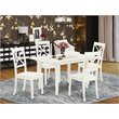 Pemberly Row 5-piece Wood Dining Set with X-Back Chairs in White