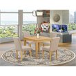 Pemberly Row Traditional 5-piece Wood Dining Set in Oak/Light Fawn