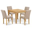 Pemberly Row Traditional 5-piece Wood Dining Set in Oak/Light Fawn