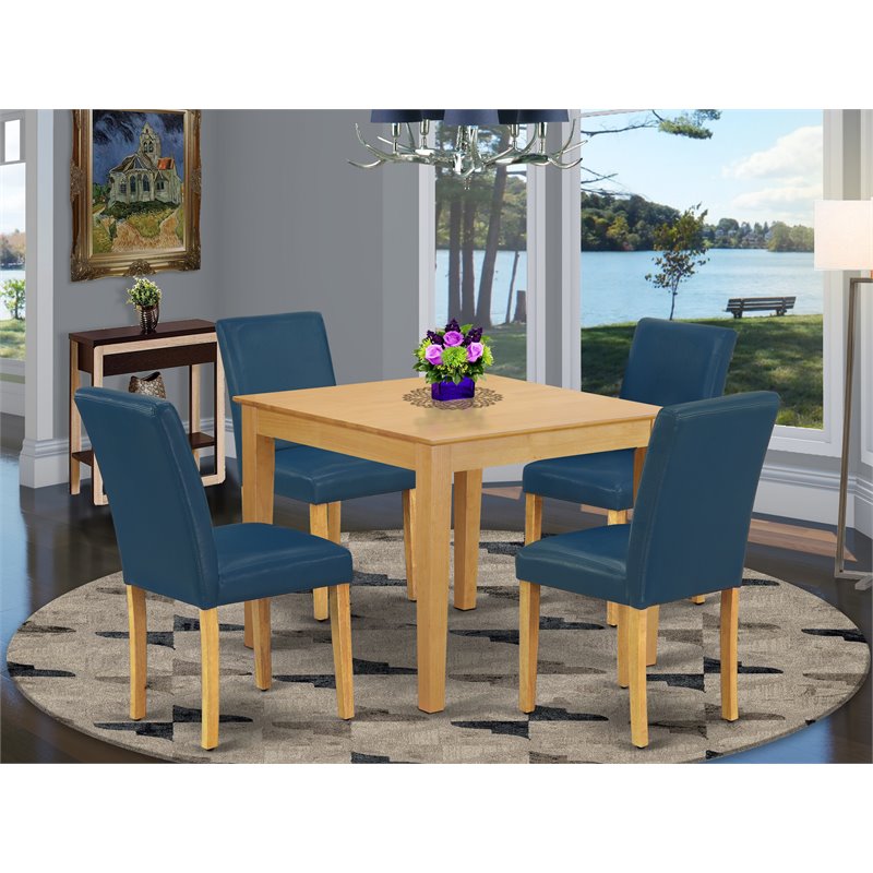 Pemberly Row Traditional 5-piece Wood Dining Set in Oak/Oasis
