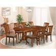 Pemberly Row 9-piece Dining Set with Linen Seat in Saddle Brown