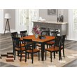 Pemberly Row Traditional 9-piece Wood Dinette Table Set in Black/Cherry