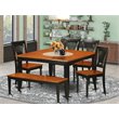 Pemberly Row Traditional 6-piece Wood Dinette Table Set in Black/Cherry
