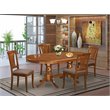 Pemberly Row 5-piece Wood Dining Set with Linen Seat in Brown