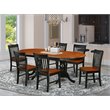 Pemberly Row Traditional 7-piece Wood Kitchen Set in Black/Cherry