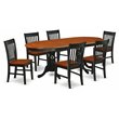 Pemberly Row Traditional 7-piece Wood Kitchen Set in Black/Cherry