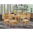 Pemberly Row Traditional 7-piece Wood Table and Dining Chairs in Oak