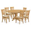 Pemberly Row Traditional 7-piece Wood Table and Dining Chairs in Oak