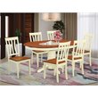 Pemberly Row Traditional 7-piece Wood Dining Set in Buttermilk/Cherry