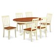 Pemberly Row Traditional 7-piece Wood Dining Set in Buttermilk/Cherry