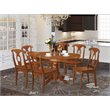 Pemberly Row Traditional 7-piece Wood Dining Set in Saddle Brown