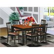 Pemberly Row Traditional 7-piece Wood Kitchen Table Set in Black/Cherry